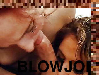 blowjob-seks-dengan-mengisap-penis, handjob-seks-dengan-tangan-wanita-pada-penis-laki-laki, gangbang-hubungan-seks-satu-orang-dengan-beberapa-lawan-jenis, bertiga, berambut-merah, stocking-stockings, sudut-pandang, sperma, membenturkan, saudara-perempuan