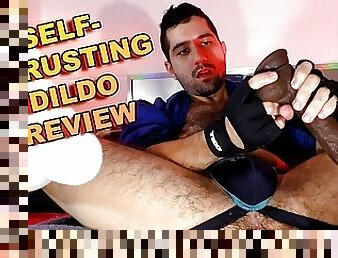 Hairy jockstrap daddy reviews Thrusting Dildo with his ass