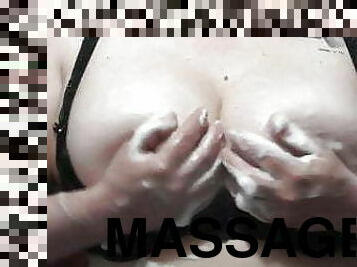 Massage on her big tits