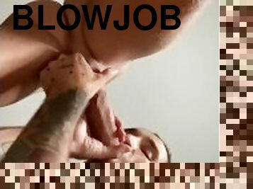 SLOPPY BLOWJOB TO MY STR8 FRIEND WHILE HIS GIRLFRIEND AT WORK! HE CUM IN MY MOUTH!