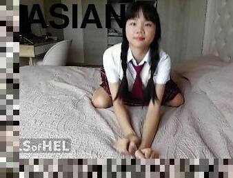 asiatisk, onani, gammel, pussy, skolejente, skinny, japansk, søt, eldre-older, petite