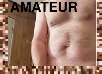 amatori, jet-de-sperma, gay, excitat, solo, alb, urs, pula