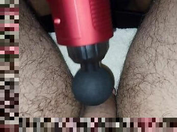 Percussion gun 100 beats per minute on 18 year old cock! 4K