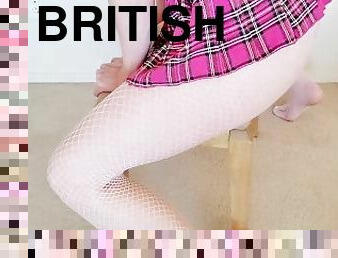 amatir, stocking-stockings, inggris, putih, tungkai-kaki, menggoda