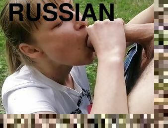 doggy, russisk, blowjob, par, bil, knulling-fucking, vakker, pikk