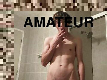 Gay Teen Model Masturbates Before Taking A Shower!