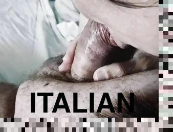 Day 11 - my Italian milf sucking Cock and slow handjob, relaxing amateur, short video