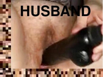 Cuck husband films me using a big black toy!