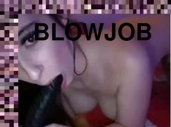 College Teen Practicing Blowjobs With Dildo
