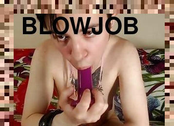 FtM sub boy webcam show fragment dildo blowjob for daddy