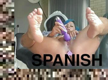 Spanish Barbie plays with her sweet pussy & ass