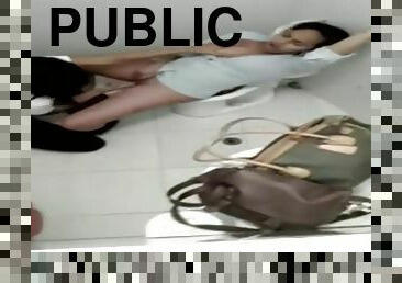 Desi girls fucking in public toilet