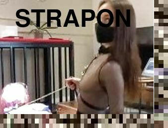 alat-kelamin-wanita, strapon, dubur, hamba, perempuan-murah-slut, femdom