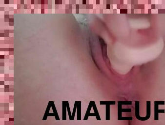 klit, onani, sprøjte, amatør, teenager, legetøj, dildo, solo