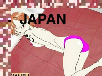 onani, japansk, rumpe-booty, anime, hentai