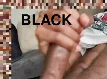 Big black dick w/ cum load shot