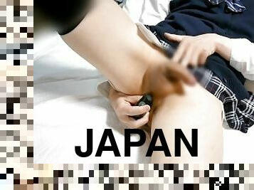 JK?? ??? ?????? ?????????? #Japanese Crossdresser Schoolgirl uniform is dildo masturbation