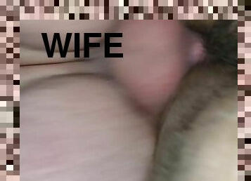 rumpe, doggy, hårete, pussy, kone, amatør, latina, creampie, par, bbw