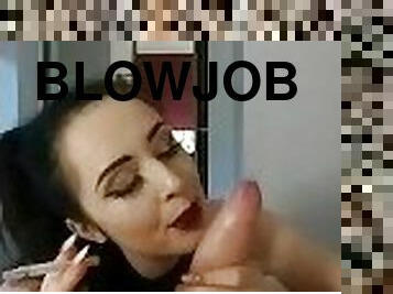 POV babestation girl Smoking blow job with AlphaMaleXXL ! He’s huge !