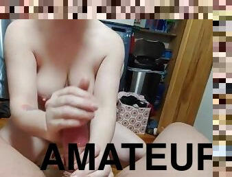 amatør, cumshot, milf, mamma, handjob, cum, blond, mor