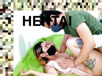 asien, arsch, groß-titten, dilettant, junge, hentai, kleine-titten