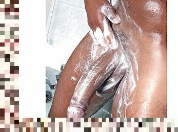 11 inch cock jerking at shower