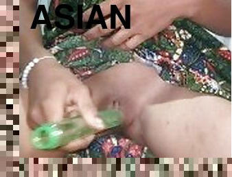 asiatisk, gammal, amatör, tonåring, leksak, avrunkning, massage, äldre, små-bröst