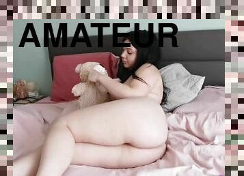 Teddy bear sniffing my farts (full 5 mins video on my Onlyfans)