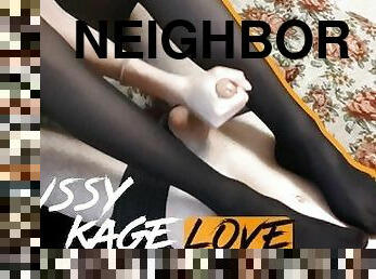 I Asked My Neighbor in Pantyhose to Give Me a BLOWJOB, FOOT FETISH Cum on Her Feet - POV