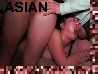 two Asian Girls with white man ( Andy Savage )