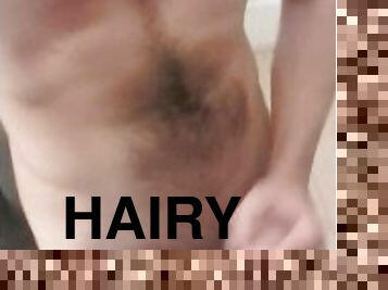 Hairy Guy Antonio West Wanking Uncut Cock Hard Standing