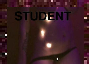 The student lit her pussy on camera