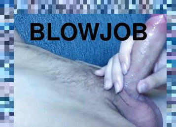 Juicy Blowjob Close-up And The Girl Gags On Sperm