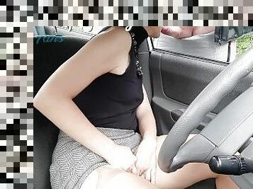 masturbación, público, amateur, mamada, chorro-de-corrida, madurita-caliente, mamá, pareja, tragar, coche