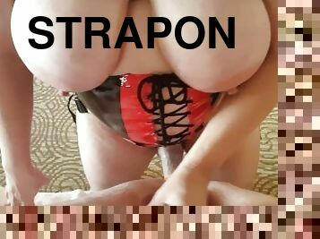 store-pupper, strapon, kone, amatør, anal, milf, leke, hardcore, mann, blond