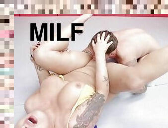 milf, sormettaminen, paini