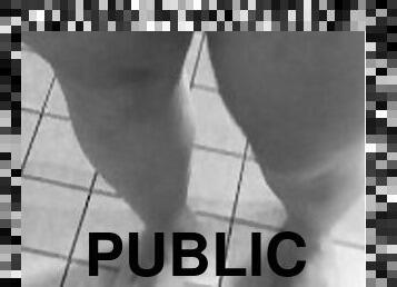 Got horny peeing in public gym shower