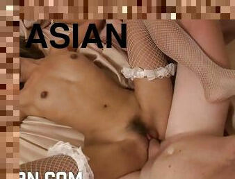 asia, berambut, vagina-pussy, sayang, antar-ras, remaja, thailand, sperma, bersetubuh, amerika