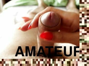 amatør, cumshot, hjemmelaget, handjob, par, pov, fetisj