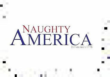 Naughty America - Big tit Latina Eve Marlowe gets tits jizzed on by her neighbor