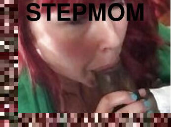 Stepmom sneaks blowjob