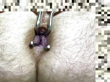 poilue, masturbation, anal, ejaculation-sur-le-corps, jouet, gay, ejaculation, chevauchement, gode, solo