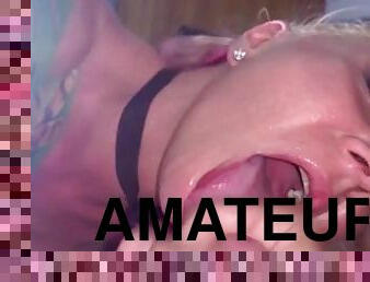 Hot Blonde Big Tit Amateur MILF Cumshot and Facial Compilation with cum on tits, facial and eat cum
