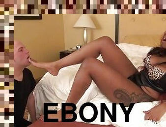 ebony, slave, føtter, mor, fetisj, femdom