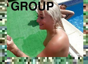 Wild Pool Group Fucking - Hard Sex
