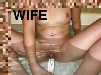 Wife pleases herself while hubby’s at work