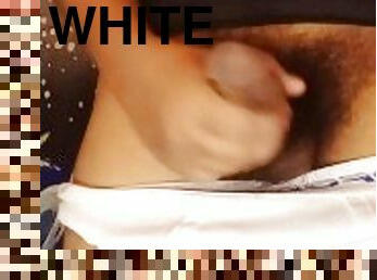 Pinoy in white brief, caressing his massive dick, part3