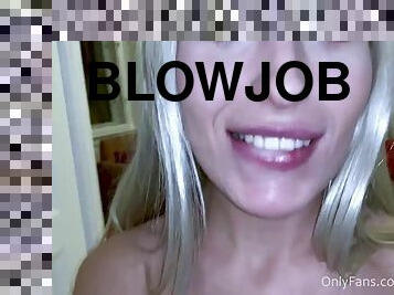 Tall Blond Collage Girlfriend POV Blowjob And CIM In Homemade Video - Angelika Grays