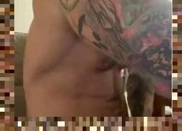 BIG load at the end solo tattoo muscular guy mAsturbation