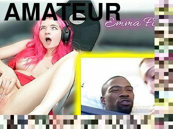 TikTok thot React to Interracial Porn - Emma Fiore